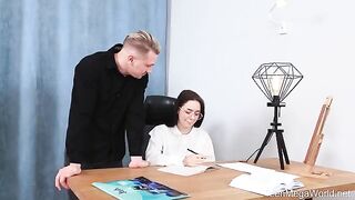 The cock in the pussy rises, but the thoughts about studying do not enter the head
