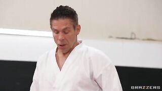 A girl gets fucked in an uncomfortable position by her coach