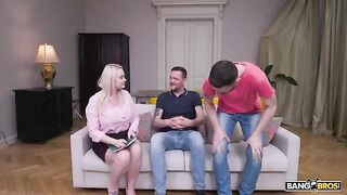 Two men are not enough for a passionate blonde