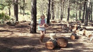 A couple has sex right in the woods, no one can see them