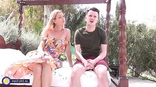 The guy gently fucked the blonde in her mouth