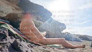 Two girls got caught for wanking on a nude beach
