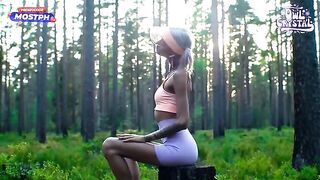 A beautiful woman sucks her neighbor's dick in the forest