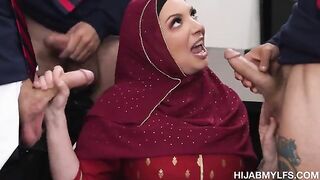 Cultured woman fucked by a crowd of men