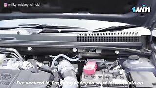 Girl was fucked by a stranger who helped her fix the car