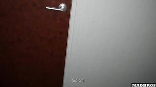 She again invited us to the toilet, and we fucked her hard