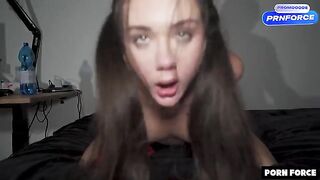 A girl is having her pussy smashed with no mercy