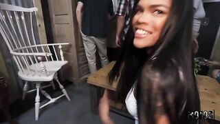 The cute girl swallows every last drop of her partner's passion with pleasure