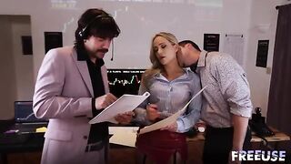 A whore for every trader in an office scene
