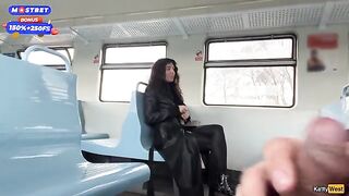 Will you blow me while no one's around? - Public Train Blowjob