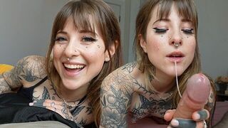 The throat of a cute goth girl is amazing