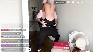 Ready to stream: Eva Elfie rips her yoga pants and gets soaked with oil