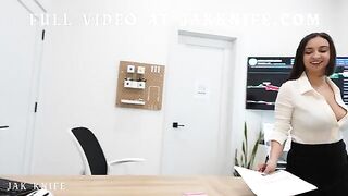 The girl received a pleasant surprise from her colleague in the form of cock