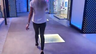 The girl is ready to do everything for the sake of sale