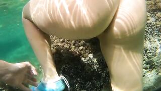 Breathtaking anal sex in the water with an amazing view