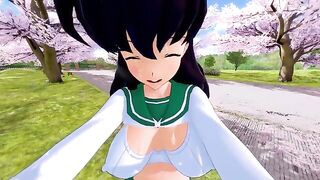Kagome gets her pussy railed in this hot anime scene