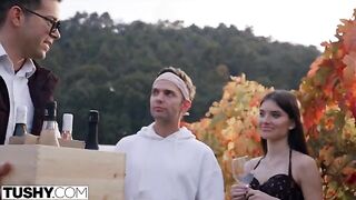 Stefany makes love with two guys in hardcore DP action