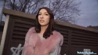 Public agent screwed backdoor babe Chanel Kiss for cash in daring encounter