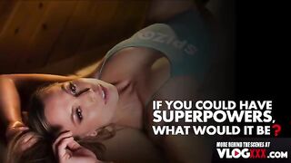 Aidra Fox is having fun in front of the camera, getting pounded during an interview