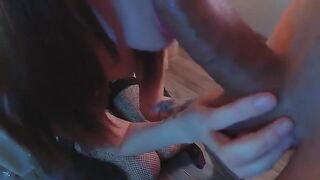 A gorgeous girl with a stunning ass gets fucked in her ass hole by a guy with a fat cock