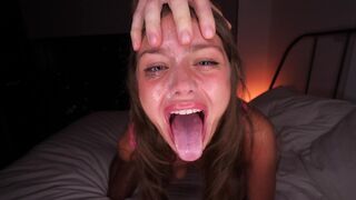 A guy gave me a deep throat blowjob and made a mess on my face