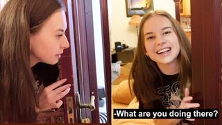 Every evening, he stops by to visit his neighbor, a stunning Russian beauty