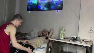 Two guys fucked a girl with narrow pussy in a friendly session