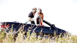 From pleasure, and not so much from arching, a couple enjoys romantic intimacy