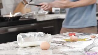 A hot stepmom is waiting for a visit from a young man