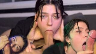The girl shows how to suck cock properly and gently