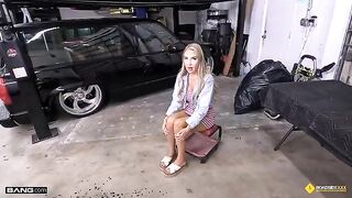 In the workshop, you can pay for the work with your pussy