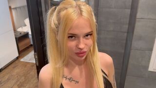 The girl with the lustful name is doing the blowjob