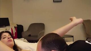 A girl came down from her peak, but got another orgasm with the help of her boyfriend
