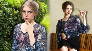 Serious in appearance, but capable of many things: a hot teenage girl proves it