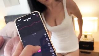 The butt plug’s functionality drives her crazy and brings her to orgasm