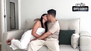 A girl receives a lot of sperm in her pussy, she loves it