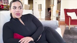 The stepmom has her mouth filled with cum after a hot session