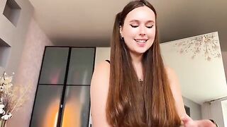 A cute girl has sex with her boyfriend, showcasing her sexy lingerie