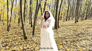 A white dress can be removed, but the cock is left inside