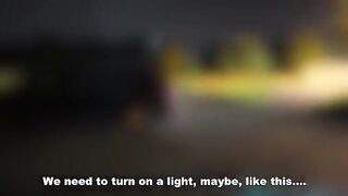 A woman has sex with three guys in the car and gets cum on her face