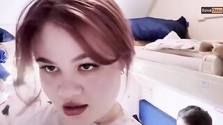 The girl got a cumshot right on her mouth