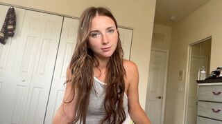 A cute 18-year-old girl shows her skills in bed with a strong man