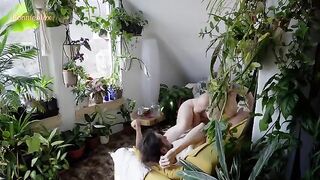 A passionate couple enjoys romantic sex right at home on the couch