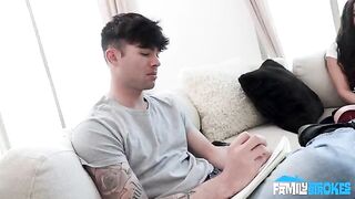 Girl makes a blowjob from the first view