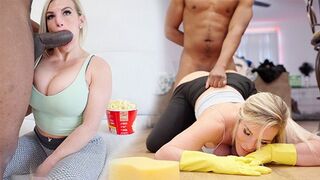 A woman was fucked by a huge black cock all day long