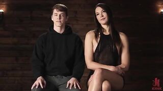 The girl dominated the guy, sitting on his face and taking him in her hands