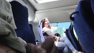 A stranger caught me flashing my cock in the bus, lucky I have cum