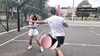 The beautiful girl is struggling to get membership and has sex