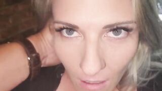 A blonde beauty is jumping on a dick as if racing for the title of lust