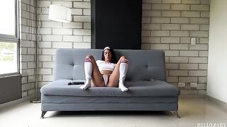 The cute girl skillfully rides the cock like a passionate animal